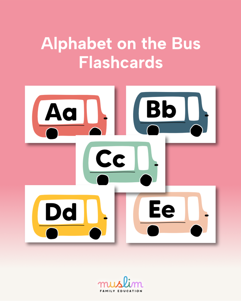 Alphabet on Buses Flashcards (PDF)